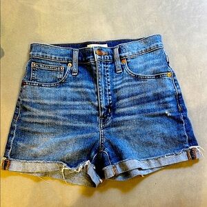 Madewell High Rise Blue Jean Shorts